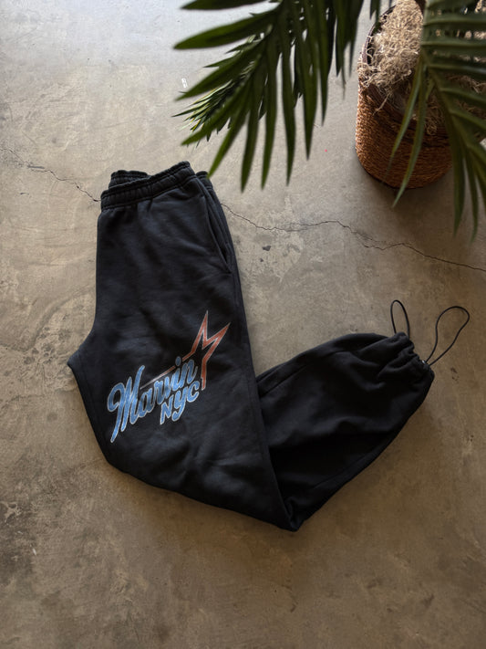 Black MNYC VARSITY sweatpants