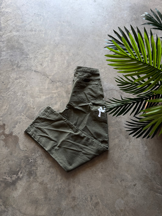 Green carpenter pants