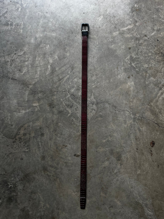 Burgundy croc belt
