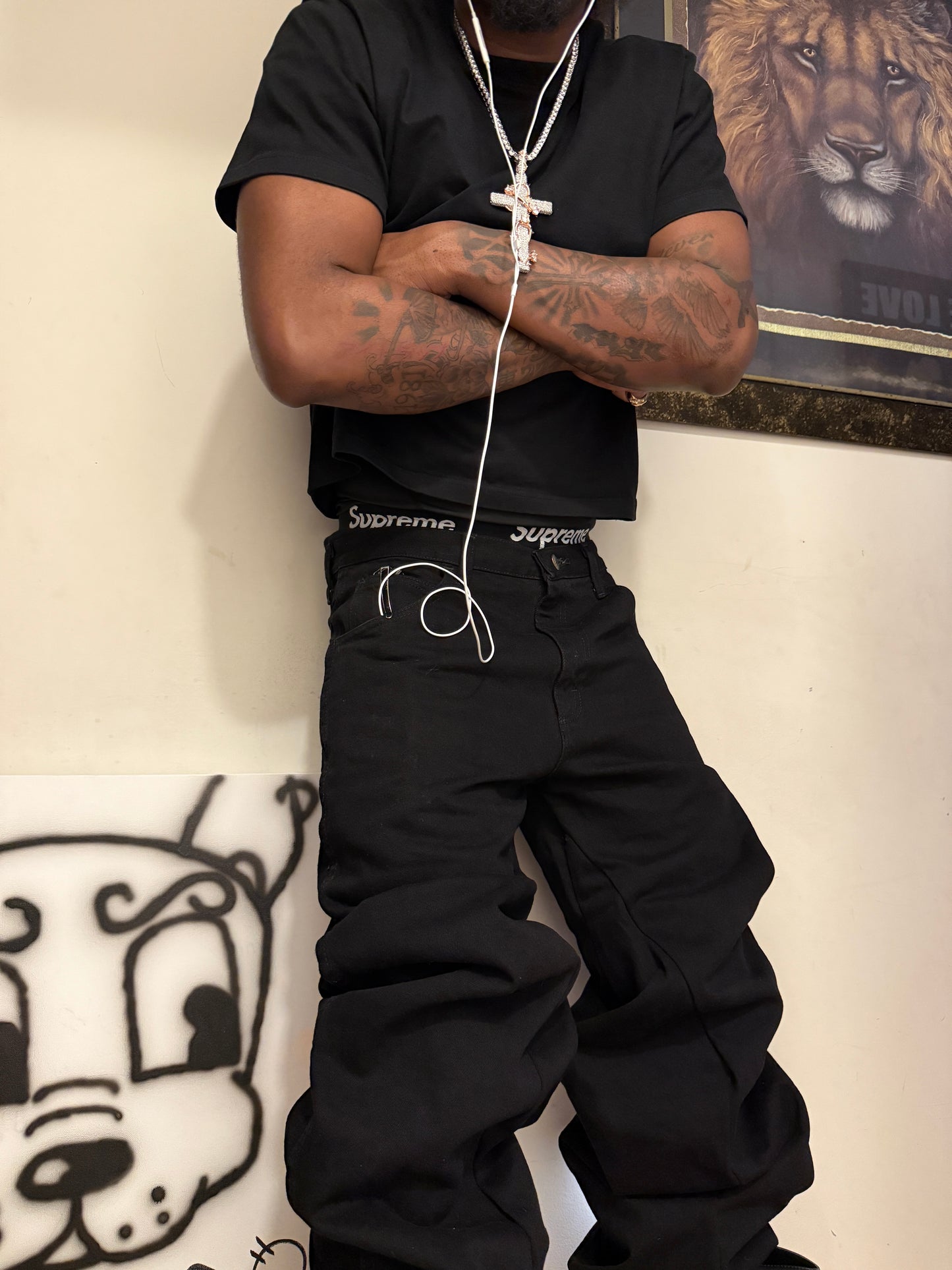 Broken needle denim (regular fit)