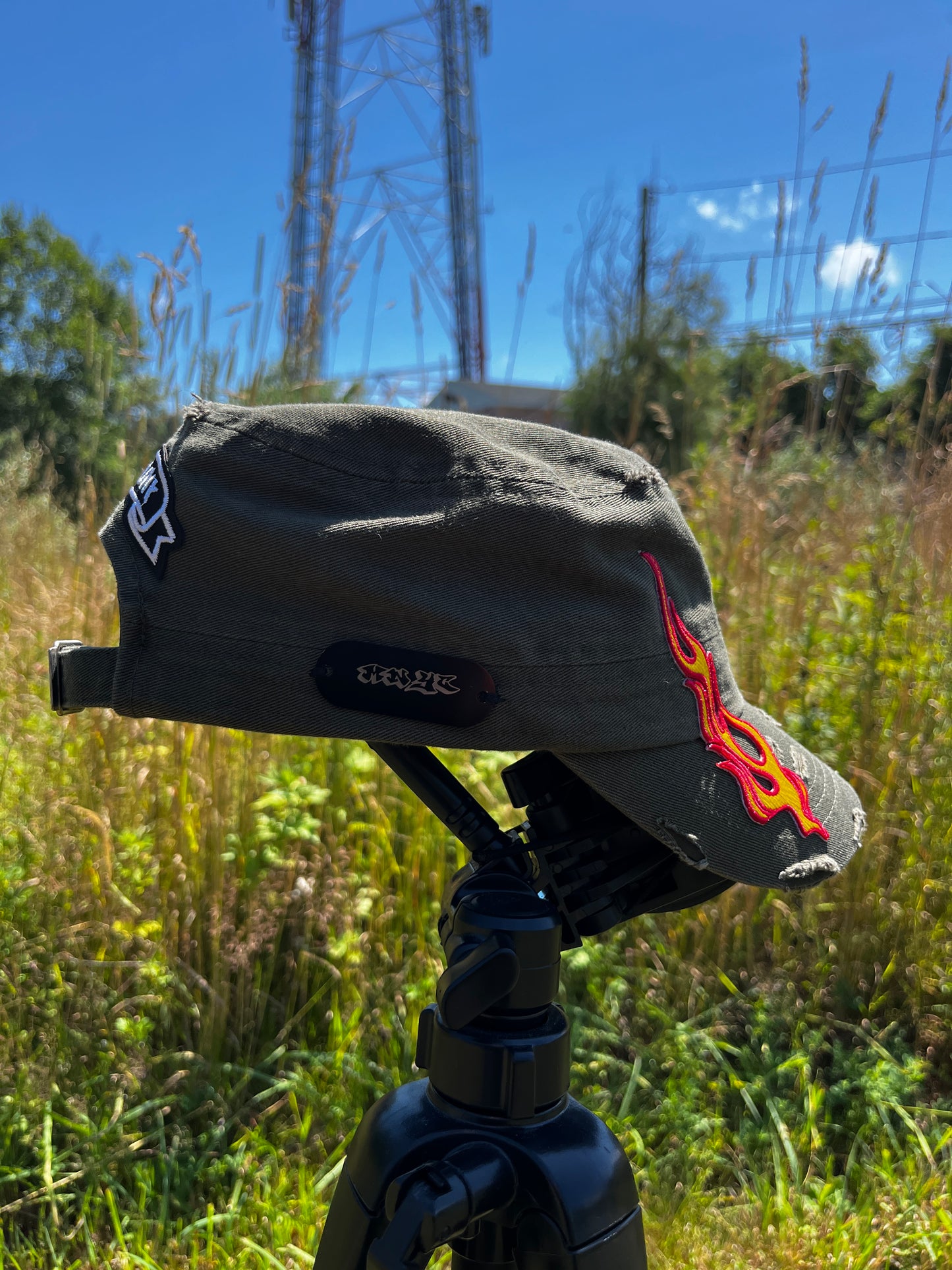 Military green punk trucker