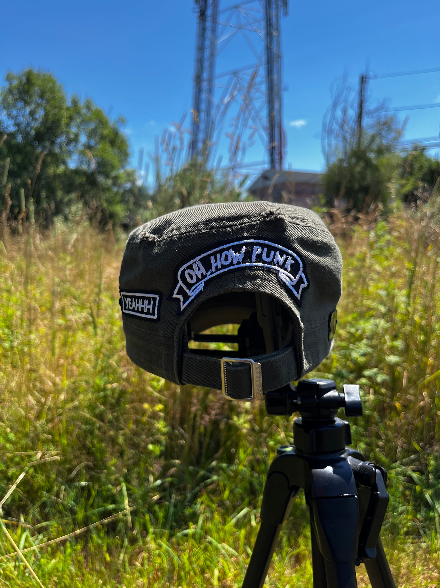 Military green punk trucker